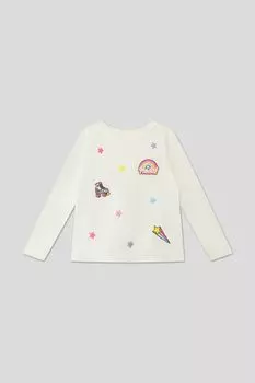 Лонгслив хлопковый с принтом OVS