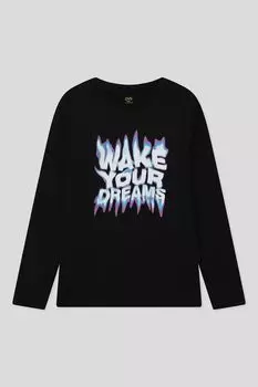 Лонгслив хлопковый с принтом OVS