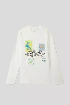 Лонгслив хлопковый с принтом OVS