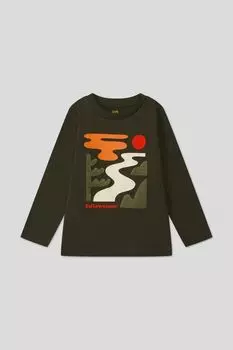 Лонгслив хлопковый с принтом OVS