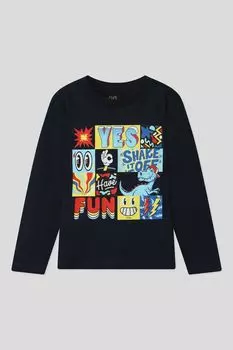 Лонгслив хлопковый с принтом OVS