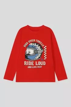 Лонгслив хлопковый с принтом OVS