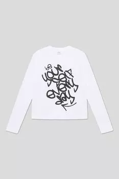 Лонгслив хлопковый с принтом OVS