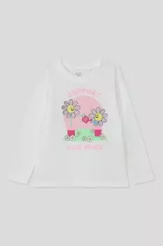 Лонгслив хлопковый с принтом OVS