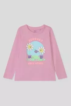 Лонгслив хлопковый с принтом OVS