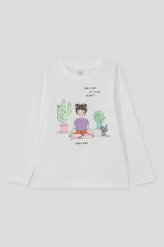 Лонгслив хлопковый с принтом OVS