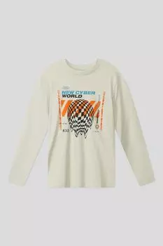 Лонгслив хлопковый с принтом OVS