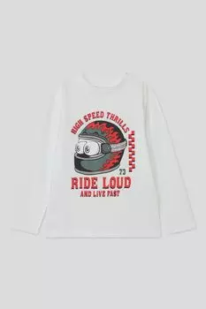 Лонгслив хлопковый с принтом OVS