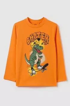 Лонгслив хлопковый с принтом OVS