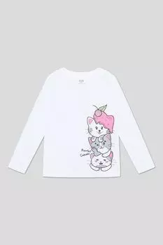 Лонгслив хлопковый с принтом OVS