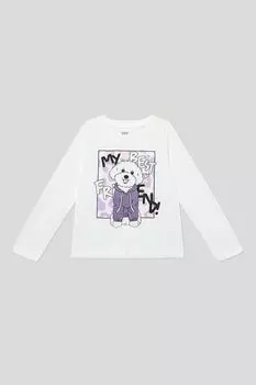 Лонгслив хлопковый с принтом OVS