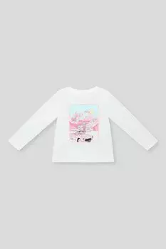 Лонгслив хлопковый с принтом OVS