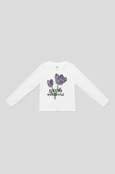 Лонгслив хлопковый с принтом OVS