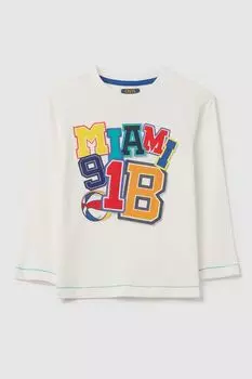 Лонгслив хлопковый с принтом OVS