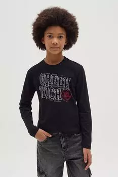 Лонгслив хлопковый с принтом OVS