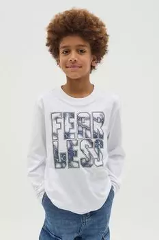 Лонгслив хлопковый с принтом OVS