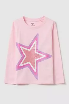 Лонгслив хлопковый с принтом OVS