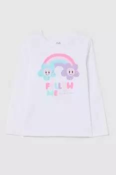 Лонгслив хлопковый с принтом OVS