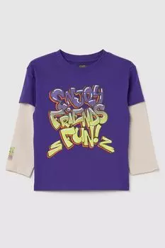 Лонгслив хлопковый с принтом OVS