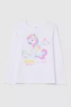 Лонгслив хлопковый с принтом OVS