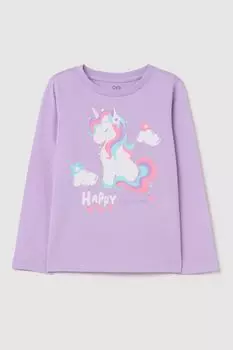 Лонгслив хлопковый с принтом OVS