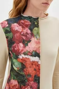 Лонгслив хлопковый с принтом Розы ARTOGRAPH