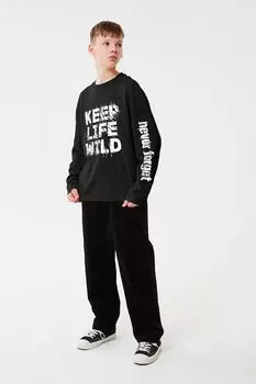 Лонгслив хлопковый с принтом SMENA