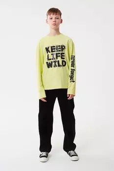 Лонгслив хлопковый с принтом SMENA