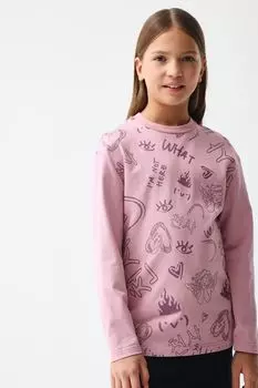 Лонгслив хлопковый с принтом Smena