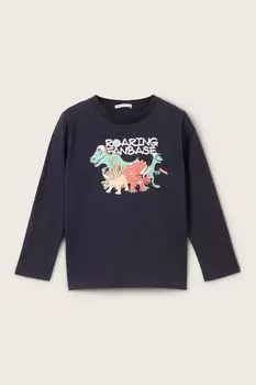 Лонгслив хлопковый с принтом TOM TAILOR