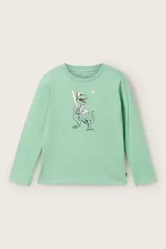 Лонгслив хлопковый с принтом TOM TAILOR