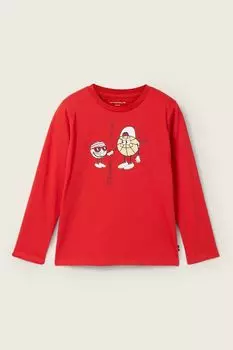 Лонгслив хлопковый с принтом TOM TAILOR