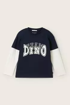 Лонгслив хлопковый с принтом TOM TAILOR