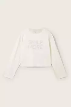 Лонгслив хлопковый с принтом TOM TAILOR