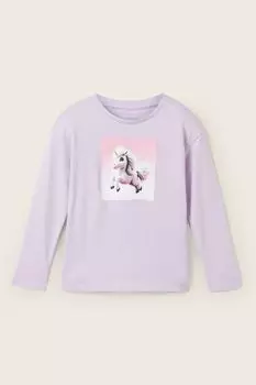 Лонгслив хлопковый с принтом TOM TAILOR