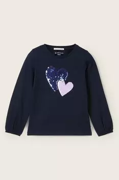 Лонгслив хлопковый с принтом TOM TAILOR