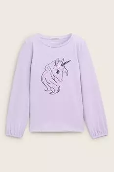 Лонгслив хлопковый с принтом TOM TAILOR