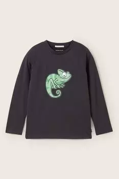 Лонгслив хлопковый с принтом TOM TAILOR