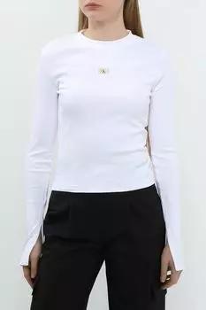 Лонгслив хлопковый с разрезами на рукавах Calvin Klein Jeans