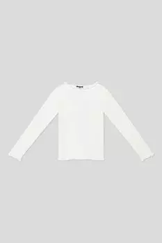 Лонгслив хлопковый с рюшами OVS