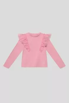 Лонгслив хлопковый с рюшами OVS