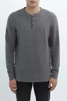 Лонгслив хлопковый с воротником на пуговицах Superdry