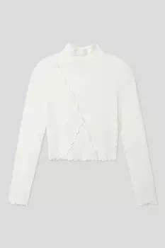 Лонгслив хлопковый с воротником стойкой OVS