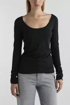 Лонгслив хлопковый с вырезом BOSS