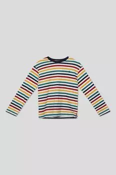 Лонгслив хлопковый в полоску Benetton