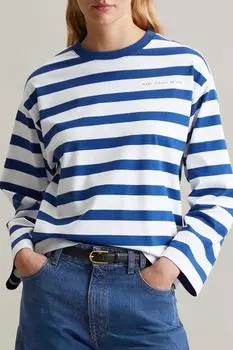 Лонгслив хлопковый в полоску Marc O'Polo Denim