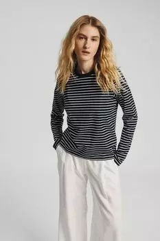 Лонгслив хлопковый в полоску Nume