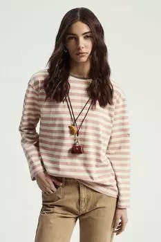 Лонгслив хлопковый в полоску Nume