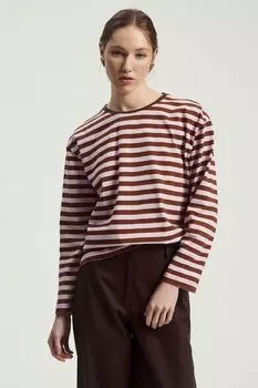 Лонгслив хлопковый в полоску Nume