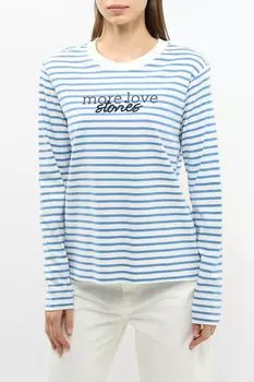 Лонгслив хлопковый в полоску с принтом s.Oliver